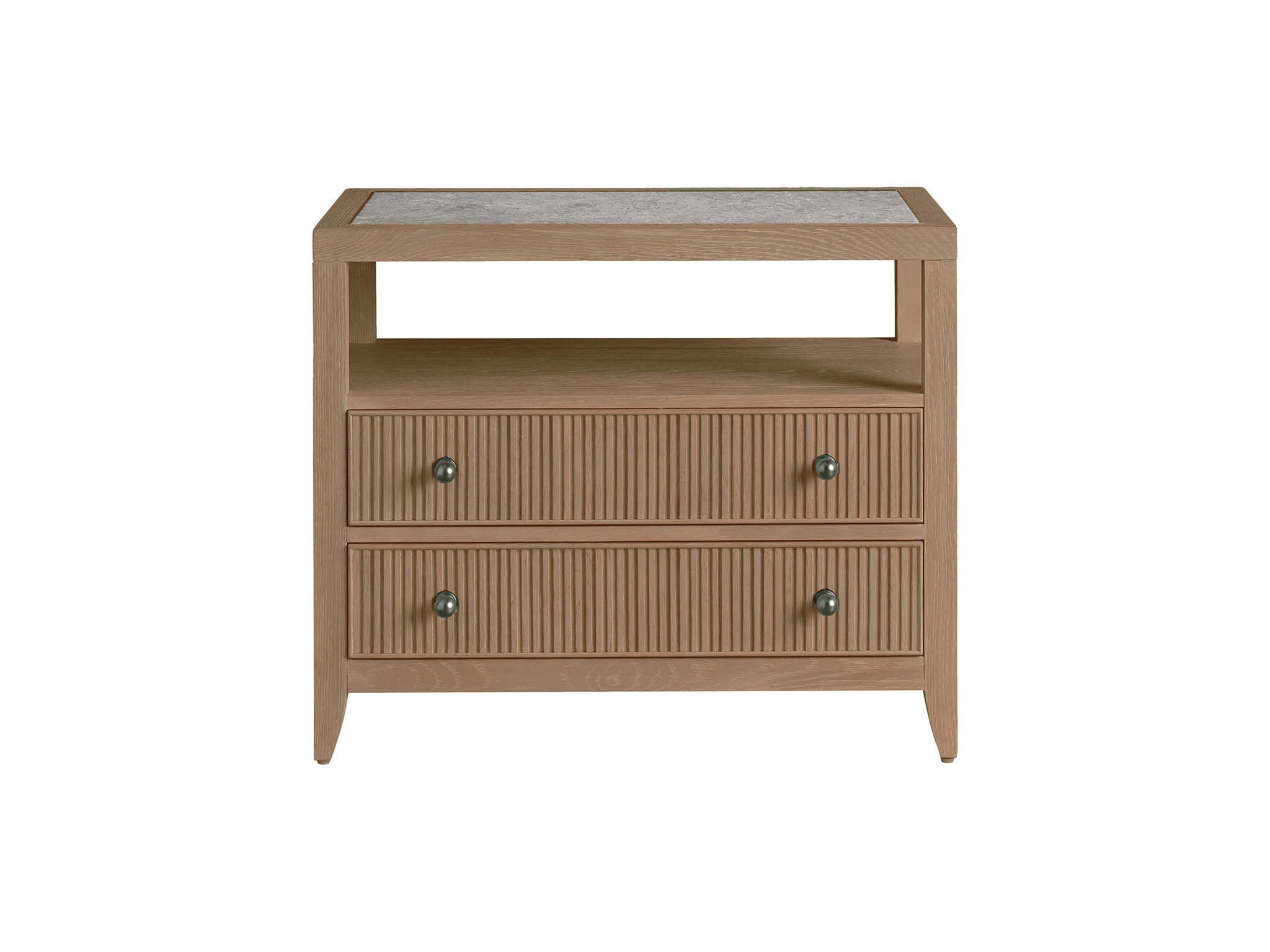 Carmen Two Drawer Nightstand - Silo with a white background
