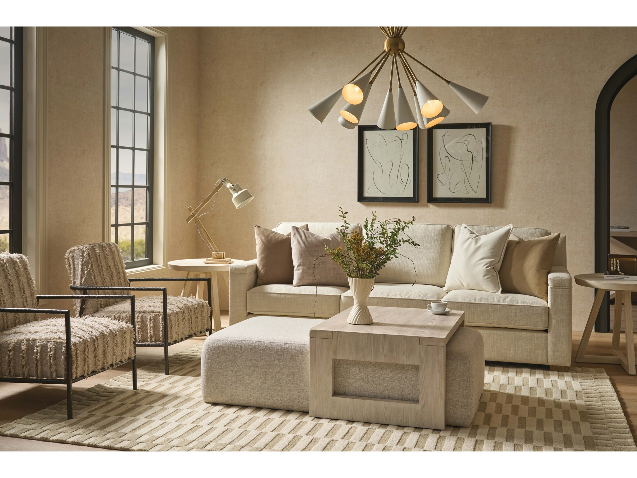 River Rock Nesting Cocktail Ottoman - Multiple item room scene
