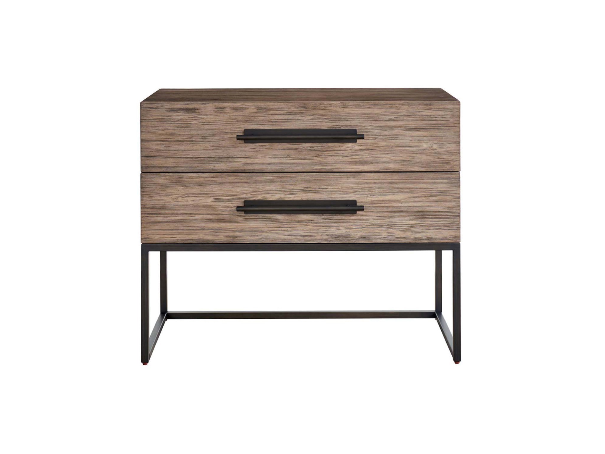 Boulder Metal Base Nightstand - Silo with a white background