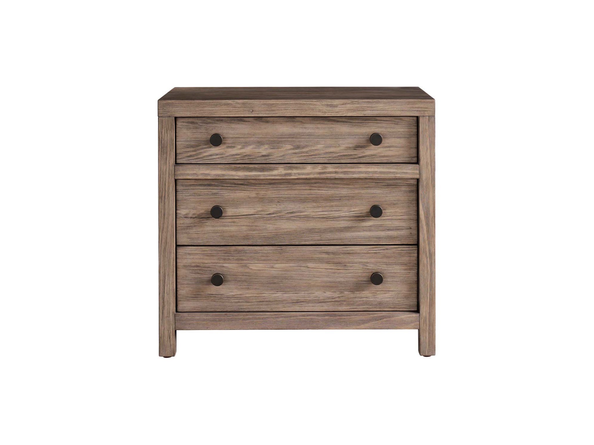 Boulder Three Drawer Nightstand - Silo with a white background