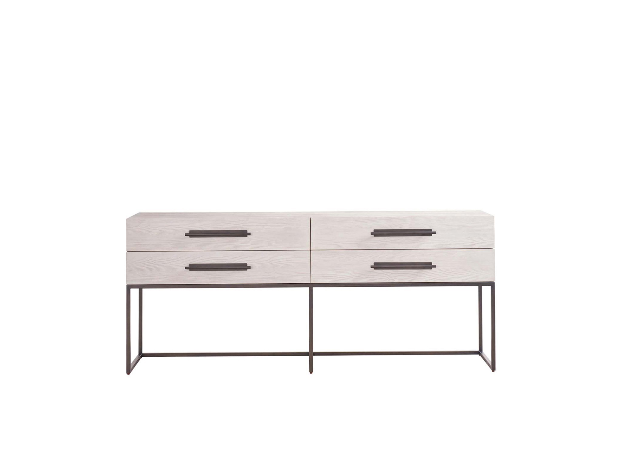 River Rock Metal Base Console - Silo with a white background