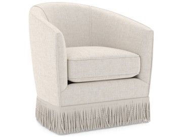 Burke Swivel Chair Fringed - Special Order