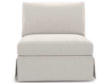 Henri Skirted Armless Chair - Special Order